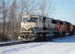 BNSF 9768 leads 882 past the north wye switch for the industrial lead